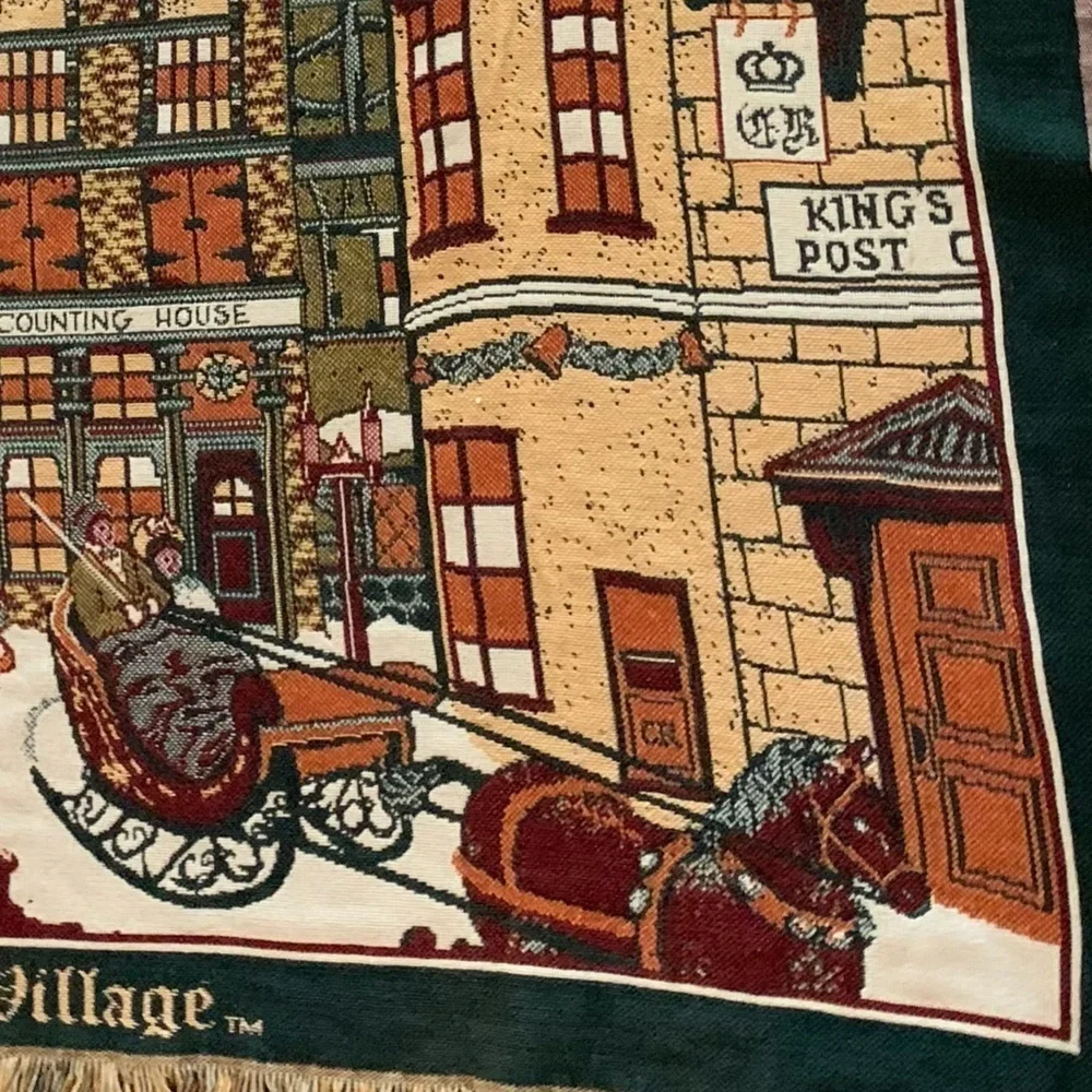 Goodwin Weavers Dept 56 Dickens Village 2nd Series Cotton Christmas Throw